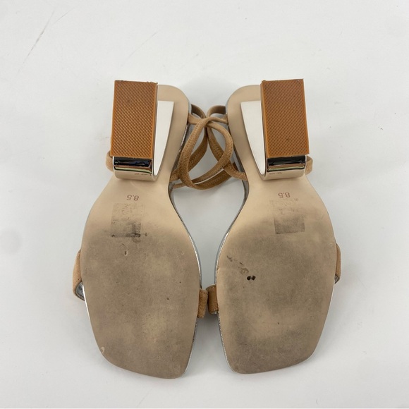 Jeffery Campbell Geometric Sandal Silver and Tan - Picture 7 of 7